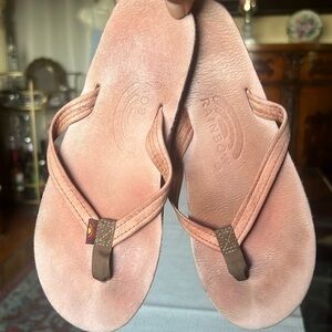 Thin strap Rainbows pink salmon  size S,  US 5.5-6